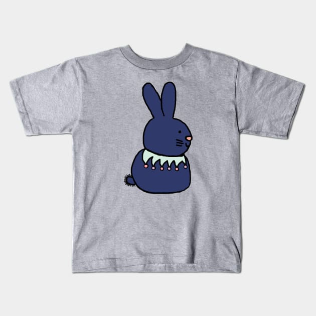 Blue Bunny Rabbit Kids T-Shirt by ellenhenryart